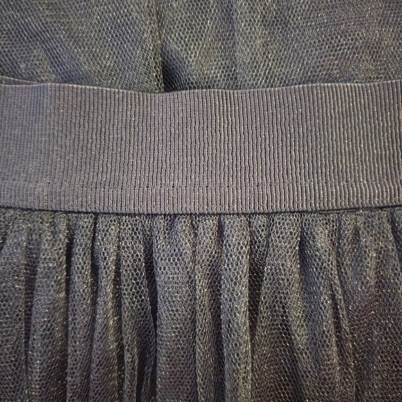 LC Lauren Conrad Make Believe Black Tulle Skirt Layered Elastic Stretch Waist L - Picture 8 of 11